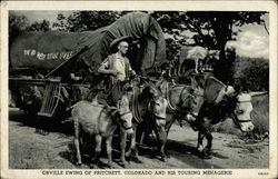 Orville Ewing and his touring menagerie Postcard