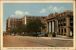 Canadian Pacific Railway Station and Royal Alexandra Hotel Postcard