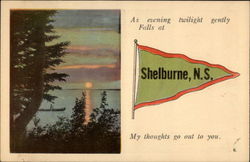 An Evening Twilight Gently Falls on the Lake Postcard