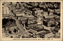 Airplane view of business section Postcard