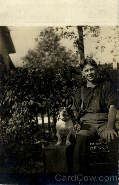 Man with his dog Men