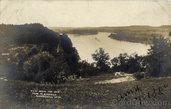 View Down Ohio River from Ft. Boreman Parkersburg West Virginia