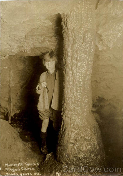 Girl in Oregon Caves - Mamouth Column Oregon Caves National Monument
