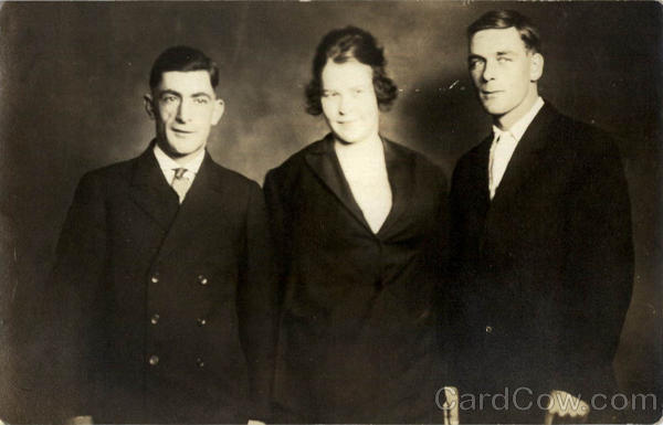Two Men and a Woman Family Portaits