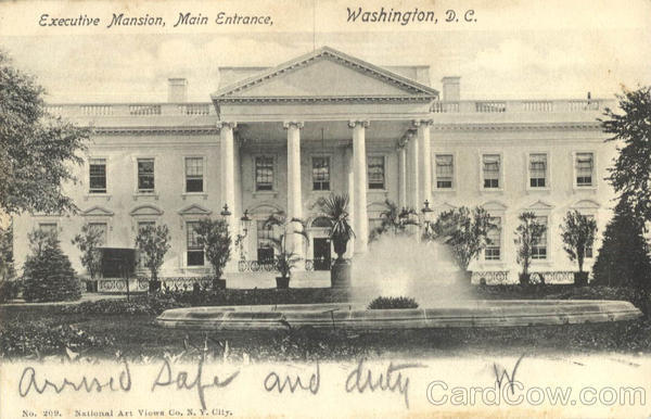Executive Mansion, Main Entrance Washington District of Columbia