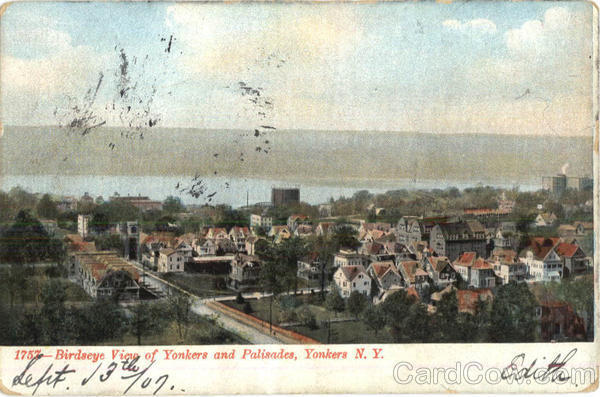 Birdseye View of Yonkers and Palisades New York
