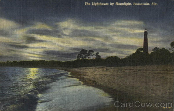 The Lighthouse by Moonlight Pensacola Florida