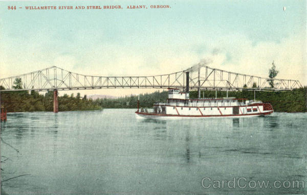 Willamette River and Stbel Bridge Albany Oregon