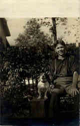 Man with his dog Postcard