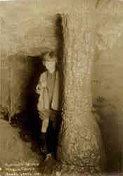 Girl in Oregon Caves - Mamouth Column Postcard