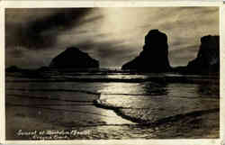 Sunset at Bandon Beach Postcard