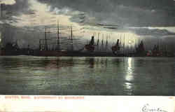 Waterfront By Moonlight Postcard
