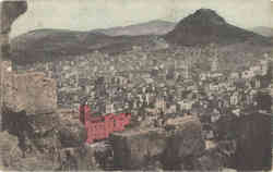 Athens and Lycabettus - Tinted Postcard