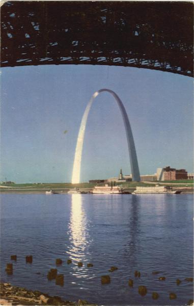 Sunrise On Arch - St. Louis Gateway Arch, seen from East St.Louis Scenic Illinois