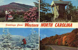 Four seasons in Western North Carolina Scenic, NC Postcard Postcard