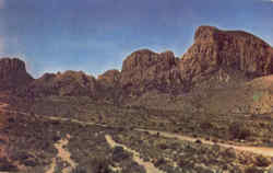 Approaching Casa Grande Peak from Town of Terlingua Postcard
