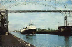 A large lake freighter Sault Ste., MARIE Canada Misc. Canada Postcard Postcard