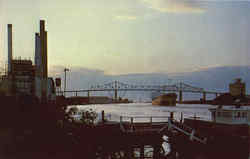 Talmadge Bridge And Savannah Harbor Georgia Postcard Postcard