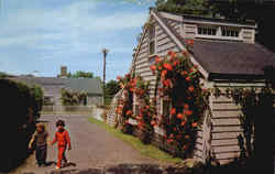 Narrow Lanes and Beautiful Roses Nantucket, MA Postcard Postcard