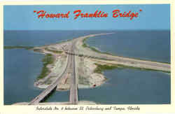 Howard Franklin Bridge, Interstate No. 4 between St. Petersburg and Tampa Florida Postcard Postcard