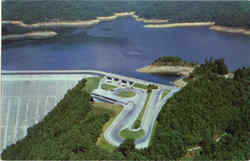 Air View of Observation Building and Parking Area, Fontana Dam North Carolina Postcard Postcard