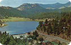 Evergreen Lake and Dam, Denver Mountain Parks Postcard