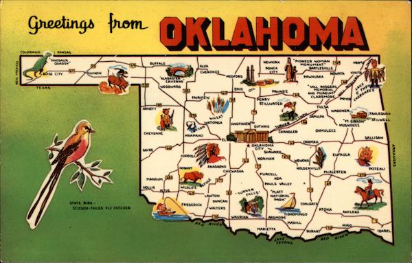 Greetings from Oklahoma - "Sooner State" Maps