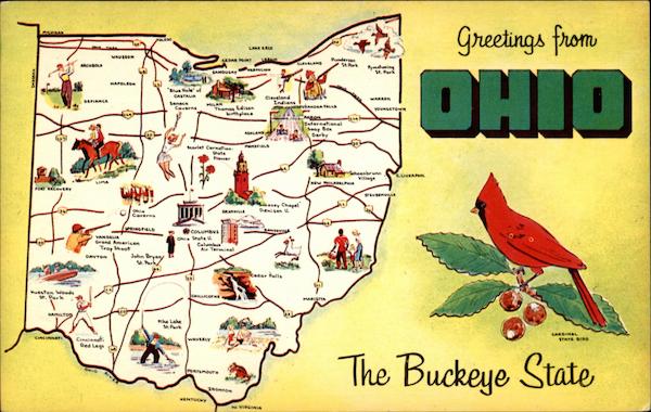 Greetings from Ohio The Buckeye State Maps