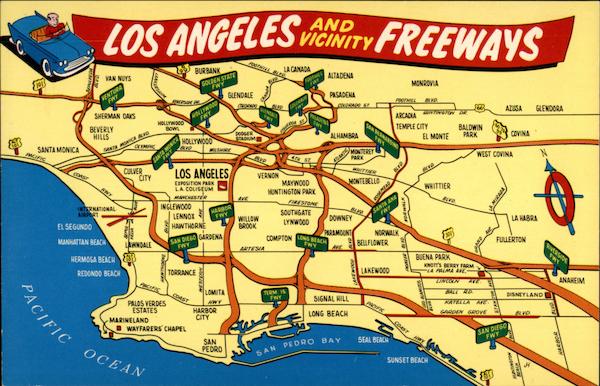Los Angeles and Vicinity Freeways California Maps