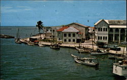 The Court House Wharf with Government Buildings on the right Postcard