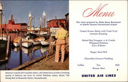 United Air Lines' Mainliner Cuisine Aircraft Postcard Postcard