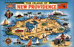The Island of New Providence Maps Postcard Postcard