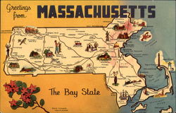 Greetings from Massachusetts Postcard