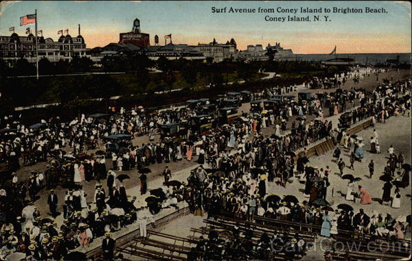 Surf Avenue from Coney Island to Brighton Beach New York