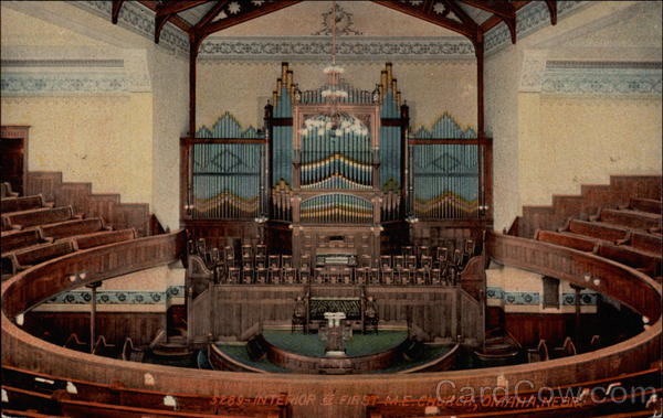 Interior of First M.E. Church Omaha Nebraska
