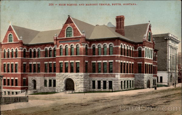 High School and Masonic Temple Butte Montana