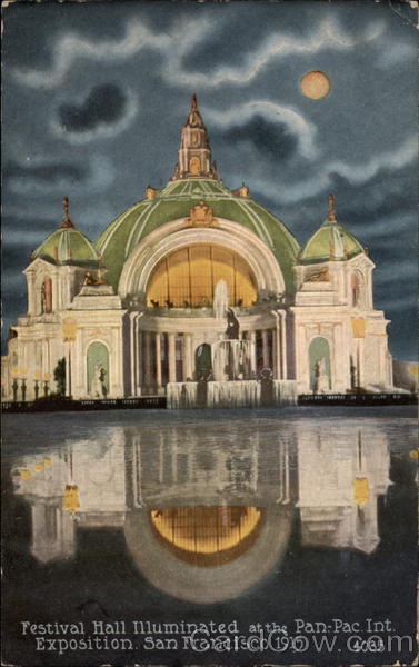 Festival Hall Illuminated at the Pan-Pac Int. Exposition San Francisco California