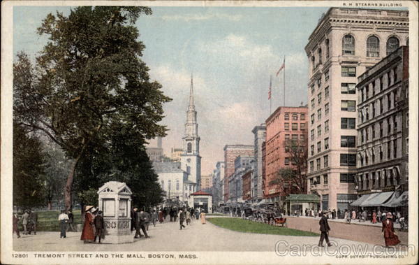 Tremont Street and the Mall Boston Massachusetts