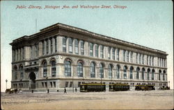 Public Library, Michigan Ave. and Washington Street Postcard
