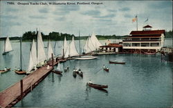 Oregon Yacht Club, Williamette River Postcard