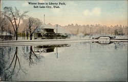 Winter Scene in Liberty Park Postcard