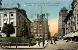 Morrison Street, Post Office and Hotel Portland Oregon Postcard Postcard