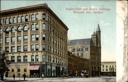 Empire State and Review Buildings, Riverside Ave Postcard