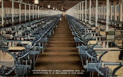 Weave Room No. 11 Mill, Amoskeag Mfg. Co Manchester, NH Postcard Postcard