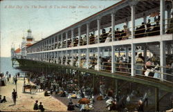 A Hot Day on the Beach at the Steel Pier Postcard