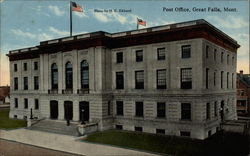 Post Office Great Falls, MT Postcard Postcard