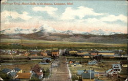 Bird's-eye View, Mount Baldy in the distance Livingston, MT Postcard Postcard