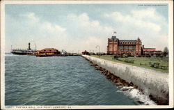 The Sea Wall Old Point Comfort, VA Postcard Postcard