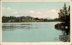 Rustic Lodge and Indian Carry, Upper Saranac Lake, Adirondack Mountains New York Postcard Postcard