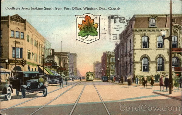 Ouellette Ave., looking South from Post Office Windsor ON Canada